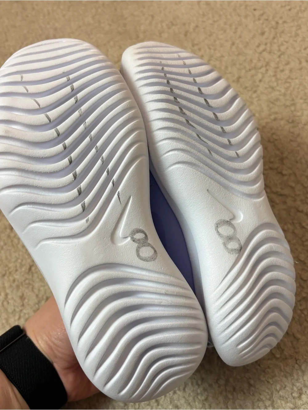 Nike Kids Lilac Slip-On Flex Runner Sneakers with White Swoosh - Picture 6 of 7